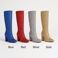 Boots Red Silver Gold Sequined ClothAzizaK