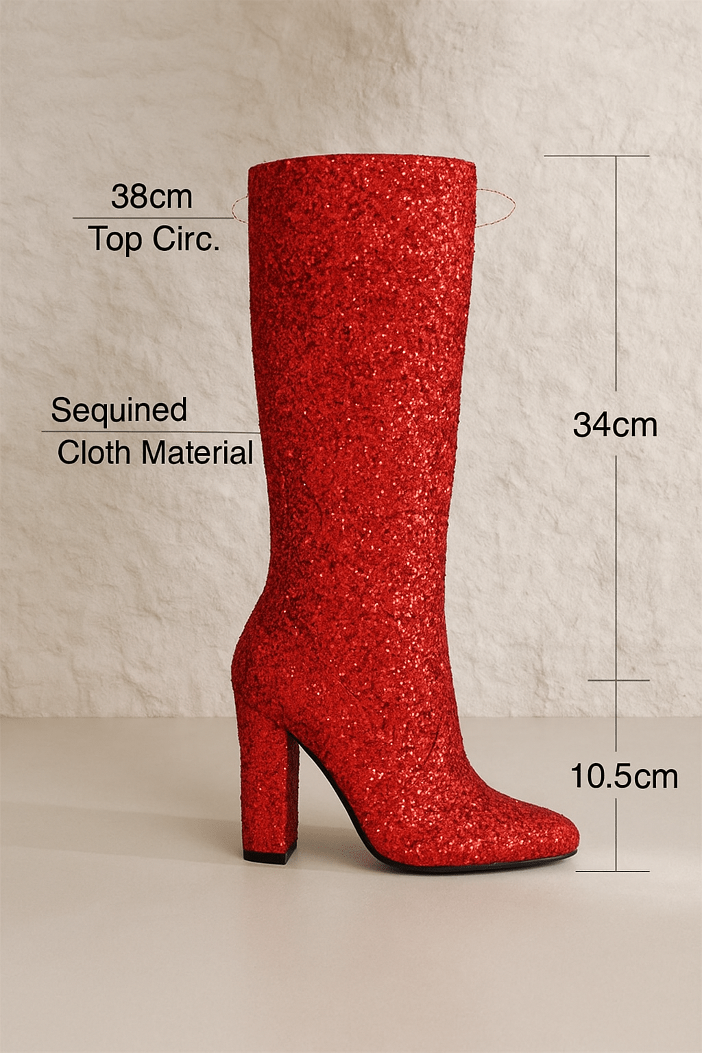 Boots Red Silver Gold Sequined ClothAzizaK