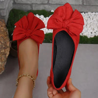 Bow Detail Flats – Elegant Slip - On ShoesAzizaK