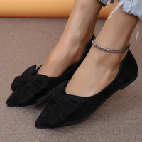 Bow Detail Flats – Elegant Slip - On ShoesAzizaK