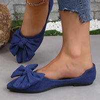 Bow Detail Flats – Elegant Slip - On ShoesAzizaK