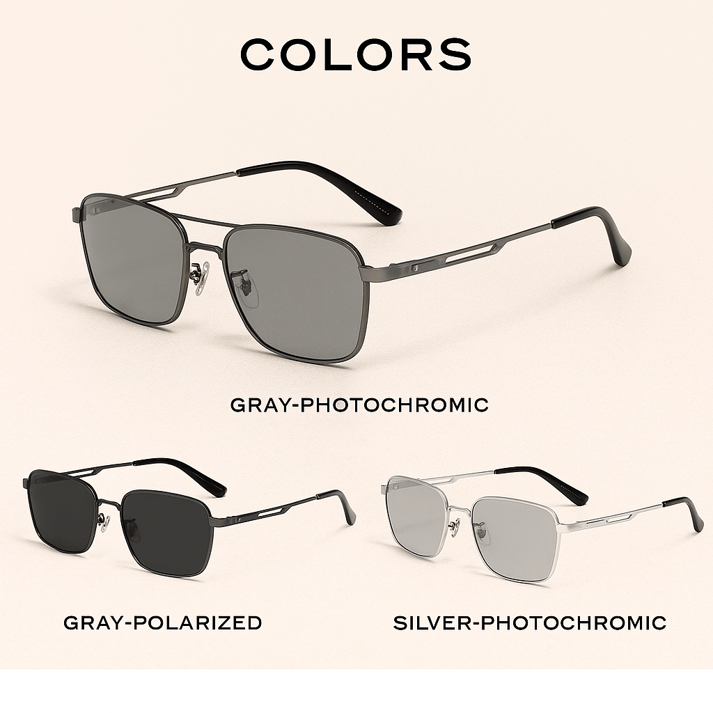 Brand Design Photochromic Sunglasses Square UV400 ProtectionAzizaK