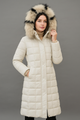 Elegant Long Puffer Coat with Faux Fur Hood