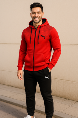Hooded zip-up jacket + sweatpants