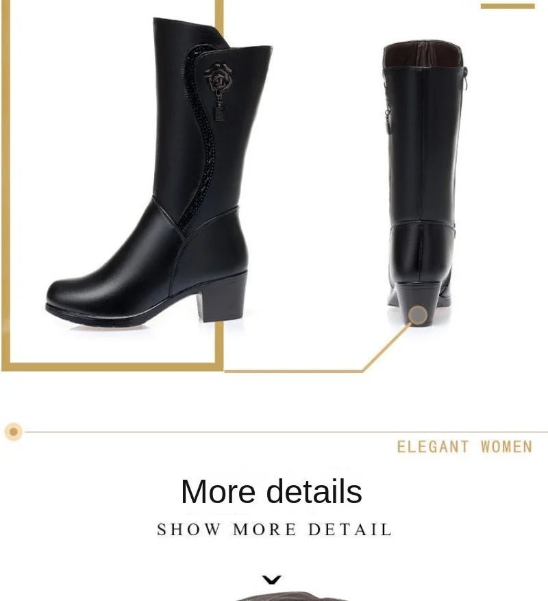 Calf - high boots fully lined with leather and zip fasteningAzizaK