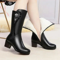 Calf - high boots fully lined with leather and zip fasteningAzizaK