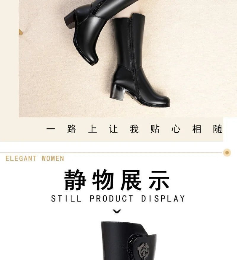 Calf - high boots fully lined with leather and zip fasteningAzizaK