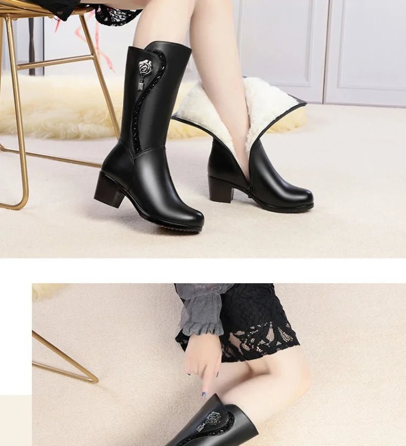 Calf - high boots fully lined with leather and zip fasteningAzizaK