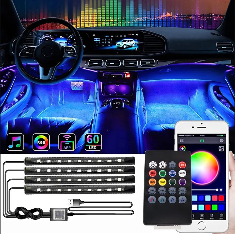 Car Interior Decorative Lamp Strips Atmosphere Lamp Cold Light Decorative Dashboard Console LED Atmosphere Lights for Car Party LampsAzizaK