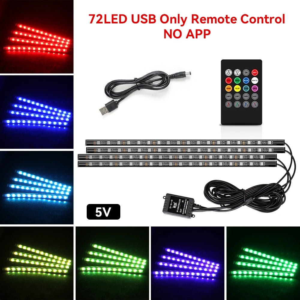 Car Interior Decorative Lamp Strips Atmosphere Lamp Cold Light Decorative Dashboard Console LED Atmosphere Lights for Car Party LampsAzizaK