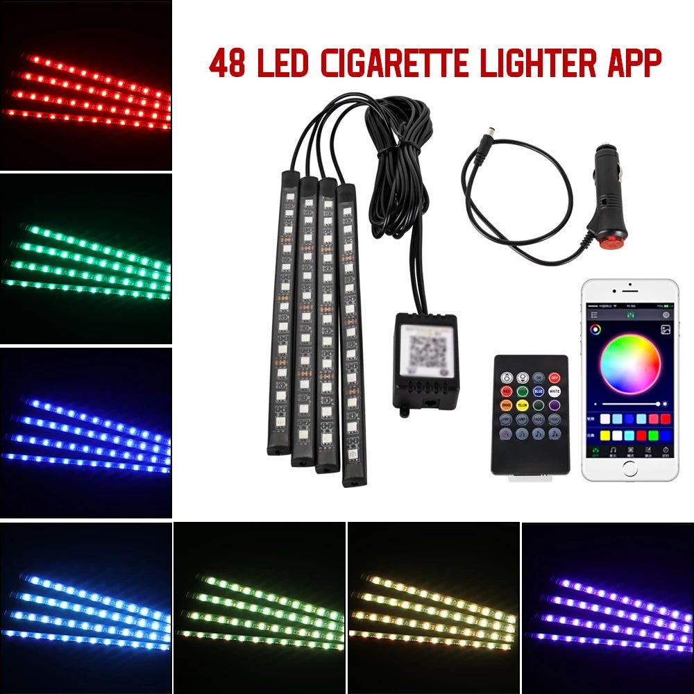 Car Interior Decorative Lamp Strips Atmosphere Lamp Cold Light Decorative Dashboard Console LED Atmosphere Lights for Car Party LampsAzizaK