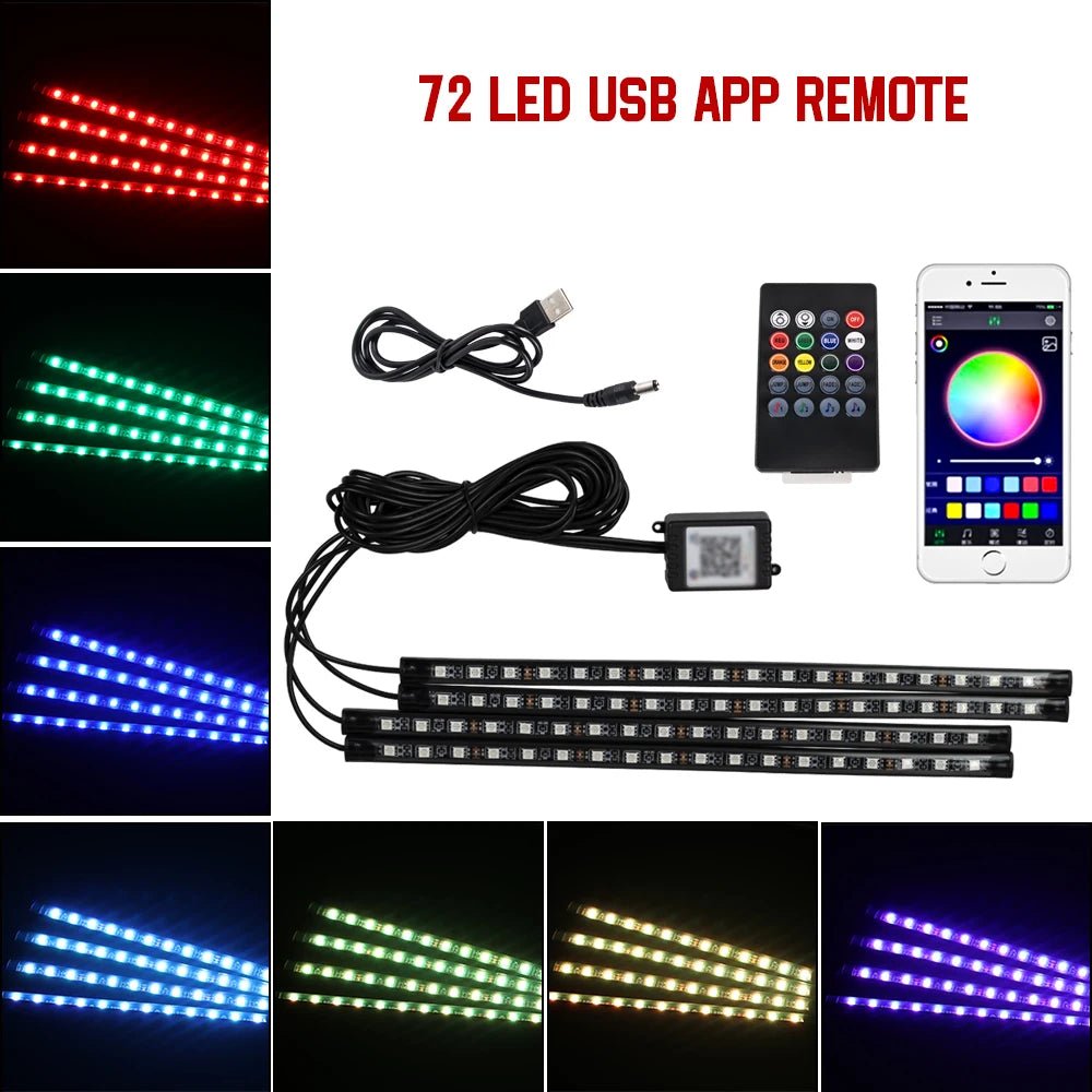 Car Interior Decorative Lamp Strips Atmosphere Lamp Cold Light Decorative Dashboard Console LED Atmosphere Lights for Car Party LampsAzizaK