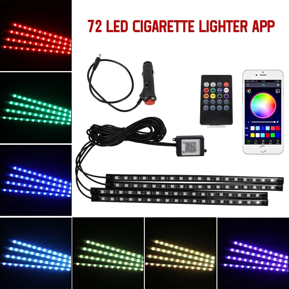 Car Interior Decorative Lamp Strips Atmosphere Lamp Cold Light Decorative Dashboard Console LED Atmosphere Lights for Car Party LampsAzizaK