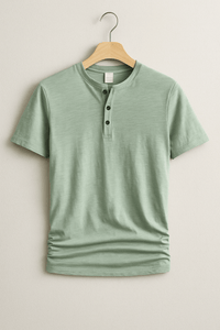 Casual Henley Neck T-Shirt – A Short Sleeve BasicAzizaK