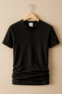 Casual Henley Neck T-Shirt – A Short Sleeve BasicAzizaK