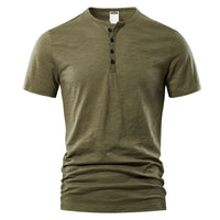Casual Henley Neck T-Shirt – A Short Sleeve BasicAzizaK