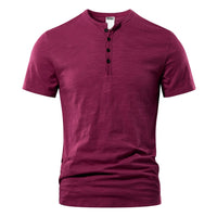 Casual Henley Neck T-Shirt – A Short Sleeve BasicAzizaK