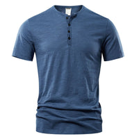 Casual Henley Neck T-Shirt – A Short Sleeve BasicAzizaK