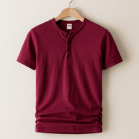Casual Henley Neck T-Shirt – A Short Sleeve BasicAzizaK