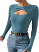 Casual Long Sleeve Irregular Round Neck T-shirtAzizaK