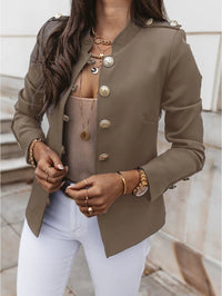 Casual long sleeve round neck jacketAzizaK