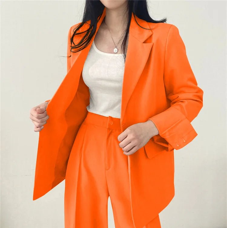 Casual Women's 2 - Piece Outfit Set: Long Sleeve Blazer and Pants – Stylish and Eye - Catching Fall FashionAzizaK