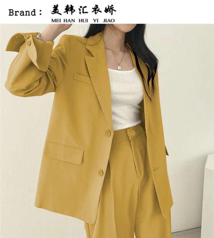 Casual Women's 2 - Piece Outfit Set: Long Sleeve Blazer and Pants – Stylish and Eye - Catching Fall FashionAzizaK