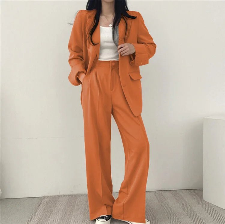 Casual Women's 2 - Piece Outfit Set: Long Sleeve Blazer and Pants – Stylish and Eye - Catching Fall FashionAzizaK