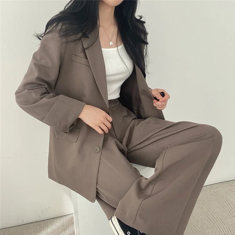 Casual Women's 2 - Piece Outfit Set: Long Sleeve Blazer and Pants – Stylish and Eye - Catching Fall FashionAzizaK