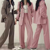 Casual Women's 2 - Piece Outfit Set: Long Sleeve Blazer and Pants – Stylish and Eye - Catching Fall FashionAzizaK