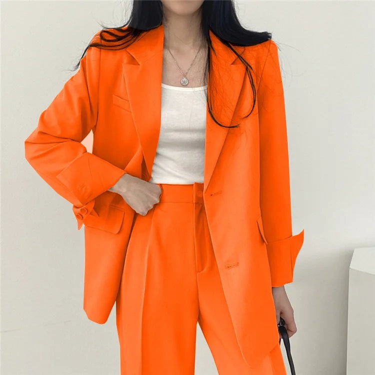 Casual Women's 2 - Piece Outfit Set: Long Sleeve Blazer and Pants – Stylish and Eye - Catching Fall FashionAzizaK