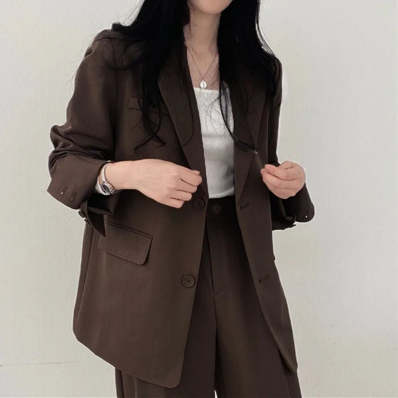 Casual Women's 2 - Piece Outfit Set: Long Sleeve Blazer and Pants – Stylish and Eye - Catching Fall FashionAzizaK