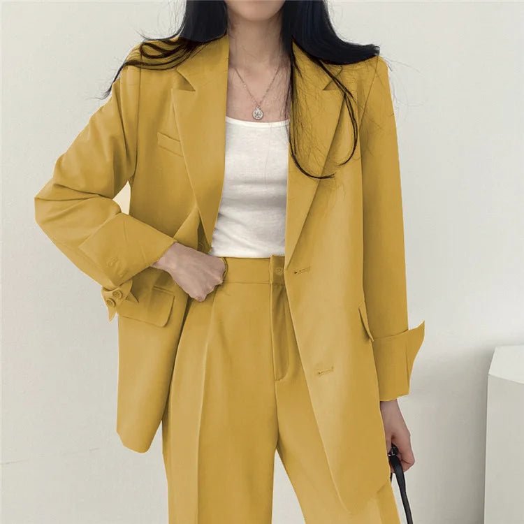 Casual Women's 2 - Piece Outfit Set: Long Sleeve Blazer and Pants – Stylish and Eye - Catching Fall FashionAzizaK