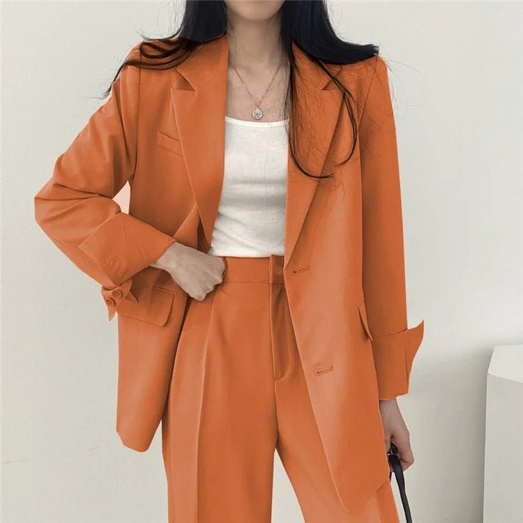 Casual Women's 2 - Piece Outfit Set: Long Sleeve Blazer and Pants – Stylish and Eye - Catching Fall FashionAzizaK