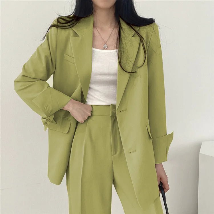 Casual Women's 2 - Piece Outfit Set: Long Sleeve Blazer and Pants – Stylish and Eye - Catching Fall FashionAzizaK