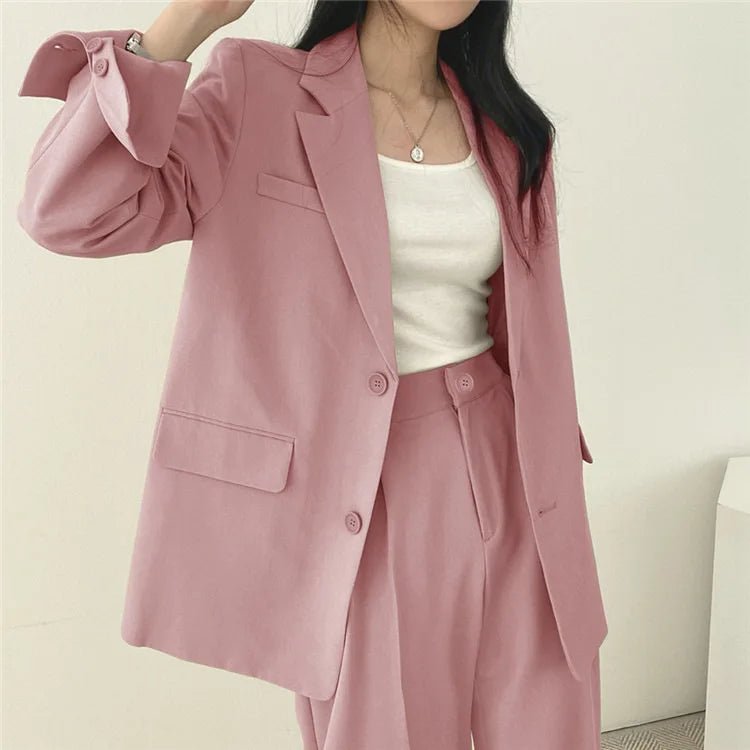 Casual Women's 2 - Piece Outfit Set: Long Sleeve Blazer and Pants – Stylish and Eye - Catching Fall FashionAzizaK