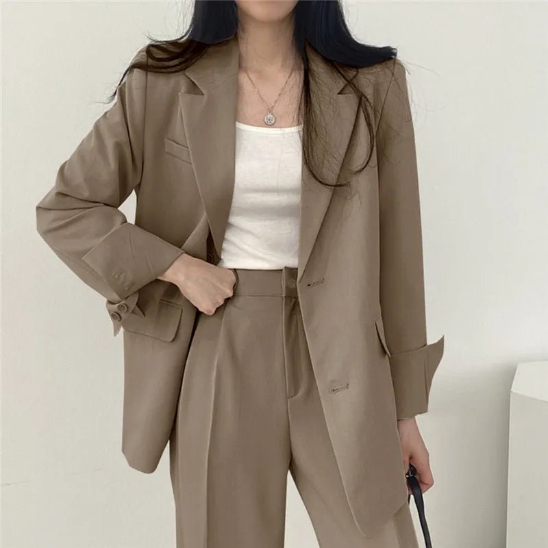 Casual Women's 2 - Piece Outfit Set: Long Sleeve Blazer and Pants – Stylish and Eye - Catching Fall FashionAzizaK