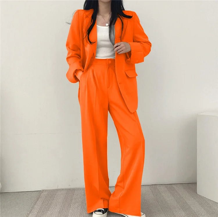 Casual Women's 2 - Piece Outfit Set: Long Sleeve Blazer and Pants – Stylish and Eye - Catching Fall FashionAzizaK