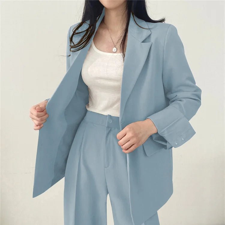 Casual Women's 2 - Piece Outfit Set: Long Sleeve Blazer and Pants – Stylish and Eye - Catching Fall FashionAzizaK