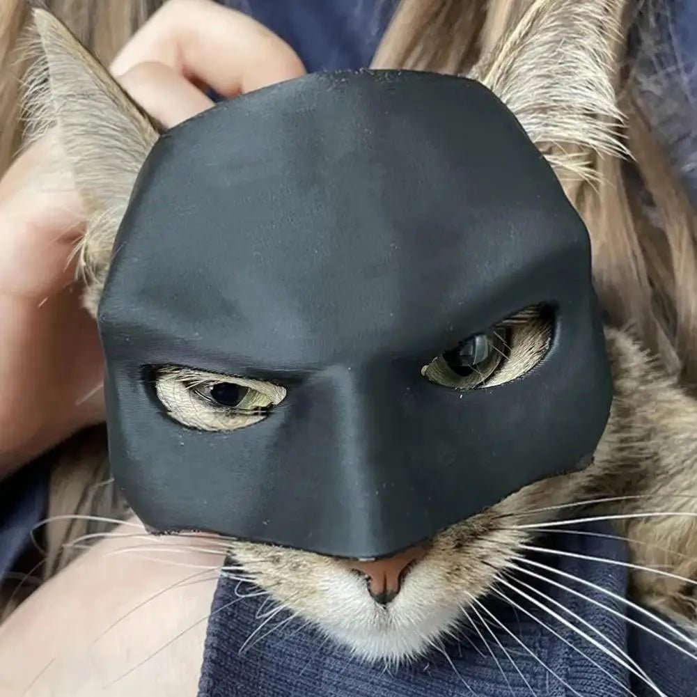 Cat Bat Cosplay Hat Cat Face Cushion Black Plastic Makeup Half Face Cover Animal Theme Pet Face Mask Cat Lover HeadwearAzizaK