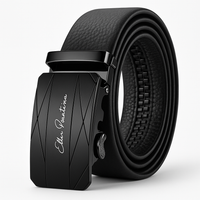 Premium Genuine Leather Men’s Belt with Automatic Ratchet Buckle – Elegant and Durable