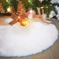 Christmas Tree Skirts 78/90/122cm White Plush Tree Skirt Navidad Christmas Tree Base Mat Ornament New Year Xmas Home DecorationAzizaK