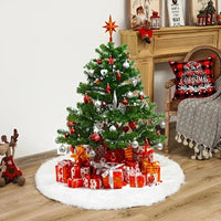 Christmas Tree Skirts 78/90/122cm White Plush Tree Skirt Navidad Christmas Tree Base Mat Ornament New Year Xmas Home DecorationAzizaK