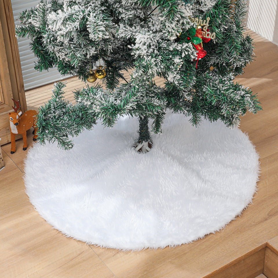 Christmas Tree Skirts 78/90/122cm White Plush Tree Skirt Navidad Christmas Tree Base Mat Ornament New Year Xmas Home DecorationAzizaK