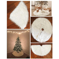 Christmas Tree Skirts 78/90/122cm White Plush Tree Skirt Navidad Christmas Tree Base Mat Ornament New Year Xmas Home DecorationAzizaK