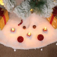 Christmas Tree Skirts 78/90/122cm White Plush Tree Skirt Navidad Christmas Tree Base Mat Ornament New Year Xmas Home DecorationAzizaK