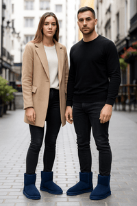 Classic Navy Suede winter Boots – Unisex ComfortAzizaK