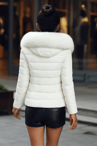 coat with artificial raccoon fur collarAzizaK