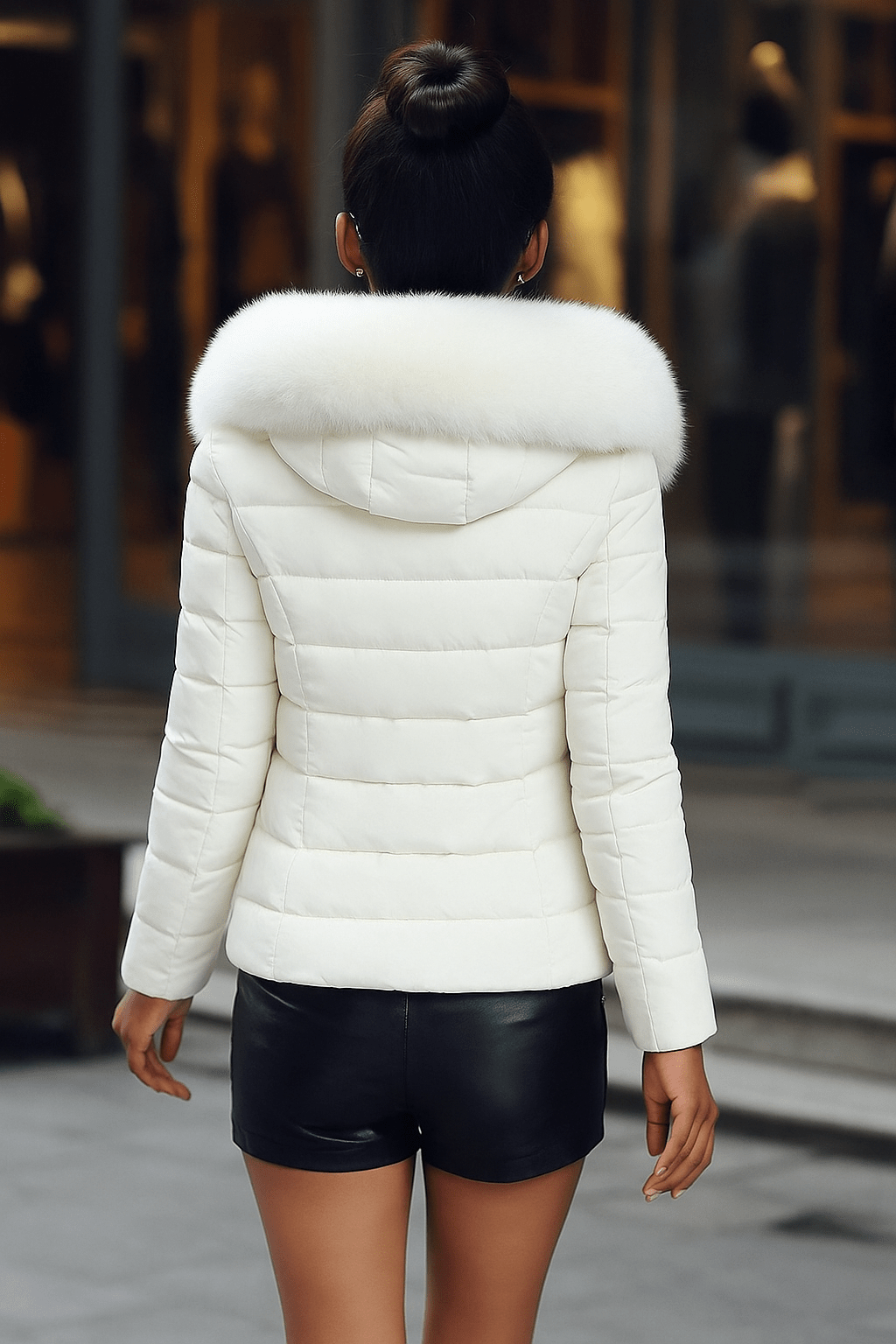 coat with artificial raccoon fur collarAzizaK