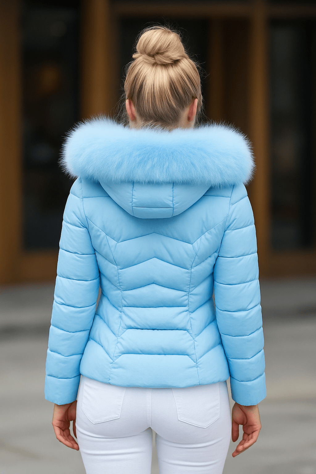 coat with artificial raccoon fur collarAzizaK